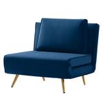 Slaapfauteuil Empoli fluweel - Donkerblauw