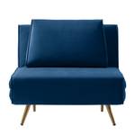 Slaapfauteuil Empoli fluweel - Donkerblauw