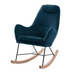 Rocking chair Harpster Tissu - Bleu marine