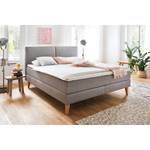 Lit boxspring Greta Tissu - Taupe - Matelas double D2/D3