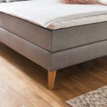 Boxspring Greta Geweven stof - Taupe - Tweepersoonsmatras H2/H3