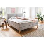 Boxspring Greta Geweven stof - Lichtgrijs - H3 medium