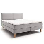 Lit boxspring Greta Tissu - Gris clair - D3 medium