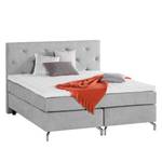 Lit boxspring Dogali Velours - Gris clair - 140 x 200cm