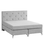 Lit boxspring Dogali Velours - Gris clair - 140 x 200cm