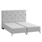 Lit boxspring Dogali Velours - Gris clair - 140 x 200cm