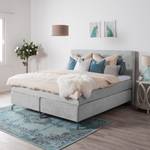 Lit boxspring Dogali Velours - Gris clair - 140 x 200cm