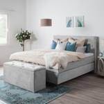 Letto boxspring Dogali velluto - Color grigio pallido - 180 x 200cm