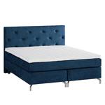 Letto boxspring Dogali Velour - Blu scuro - 140 x 200cm