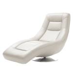 Chaise lounge Colima Cuir véritable - Blanc