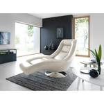 Chaise lounge Colima Cuir véritable - Blanc