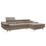 Ecksofa Morelia III Microfaser - Cappuccino - Longchair davorstehend rechts - Mit Schlaffunktion