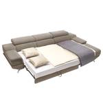 Ecksofa Morelia III Microfaser - Cappuccino - Longchair davorstehend rechts - Mit Schlaffunktion