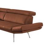 Ecksofa Gracias Echtleder - Rehbraun - Longchair davorstehend links