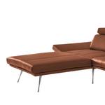 Ecksofa Gracias Echtleder - Rehbraun - Longchair davorstehend links