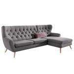 Ecksofa Celaya Microfaser - Grau - Longchair davorstehend rechts