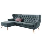 Ecksofa Celaya Microfaser - Taubengrau - Longchair davorstehend links