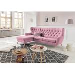 Ecksofa Celaya Microfaser - Mauve - Longchair davorstehend links