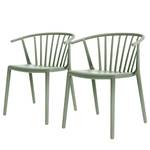 Chaises à accoudoirs Woody (lot de 2) Vert olive clair	 - Sans coussin d’assise