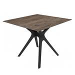 Table Vela II Imitation chêne gris / Noir - 80 x 80 cm
