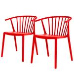 Chaises à accoudoirs Woody (lot de 2) Rouge - Sans coussin d’assise