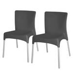 Chaises Moon (lot de 2) Matière plastique / Aluminium - Noir