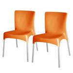 Chaises Moon (lot de 2) Matière plastique / Aluminium - Orange