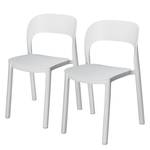 Chaises Ona (Lot de 2) Matière plastique - Blanc - Sans accoudoirs