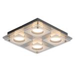 LED-Wandleuchte Charon Milchglas / Aluminium - Silber