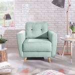 Fauteuil SOLA geweven stof - Geweven stof Luba: Mintgrijs