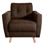 Fauteuil SOLA geweven stof - Stof Luba: Donkerbruin