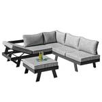 Garten-Lounge-Set Donna (3-tlg.) Aluminium / Webstoff - Grau / Schwarz
