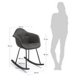 Rocking chair Kevya l (lot de 2) Tissu / Métal - Graphite/ Noir