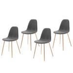 Gestoffeerde stoelen Yaren (4 stuk) geweven stof/staal - donkergrijs/beige - Donkergrijs