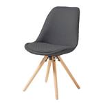 Gestoffeerde stoelen Ralf  l (4 stuk) geweven stof/massief beukenhout - donkergrijs/beukenhout - Donkergrijs