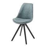 Chaises capitonnées Ralf ll (lot de 4) Tissu / Hêtre massif - Menthe / Noir - Gris menthe