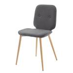 Gestoffeerde stoelen Meet (4 stuk) geweven stof/staal - donkergrijs/beige - Donkergrijs