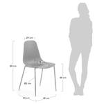 Chaises Whatts (lot de 4) Matière plastique / Acier - Gris - Gris