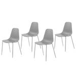 Chaises Whatts (lot de 4) Matière plastique / Acier - Gris - Gris