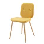 Chaises capitonnées Meet (lot de 4) Tissu / Acier - jaune moutarde / Beige - Jaune moutarde