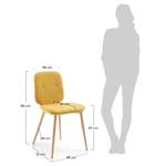 Chaises capitonnées Meet (lot de 4) Tissu / Acier - jaune moutarde / Beige - Jaune moutarde