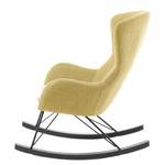 Rocking chair Vania Tissu - Jaune moutarde / Chêne noir - Jaune moutarde