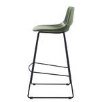 Chaises de bar Yamhill (lot de 2) Imitation cuir / Acier - Vert / Noir - Vert foncé