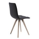 Gestoffeerde stoelen Kuta (4 stuk) geweven stof/massief essenhout - donkergrijs/essenhout - Donkergrijs