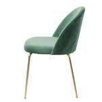 Chaises capitonnées Ivonne (lot de 2) Velours / Acier - Vert / Doré - Vert