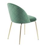 Gestoffeerde stoelen Ivonne (2 stuk) fluweel/staal - groen/goudkleurig - Groen