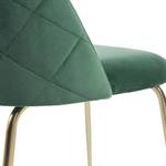 Gestoffeerde stoelen Ivonne (2 stuk) fluweel/staal - groen/goudkleurig - Groen