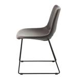 Chaises Yamhill (lot de 2) Imitation cuir / Acier - Marron clair / Noir - Marron foncé