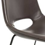 Chaises Yamhill (lot de 2) Imitation cuir / Acier - Marron clair / Noir - Marron foncé