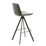 Chaises de bar Fast (lot de 2) Imitation cuir / Acier - Vert / Noir - Vert foncé